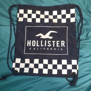 Hollister Checkered Drawstring Bag